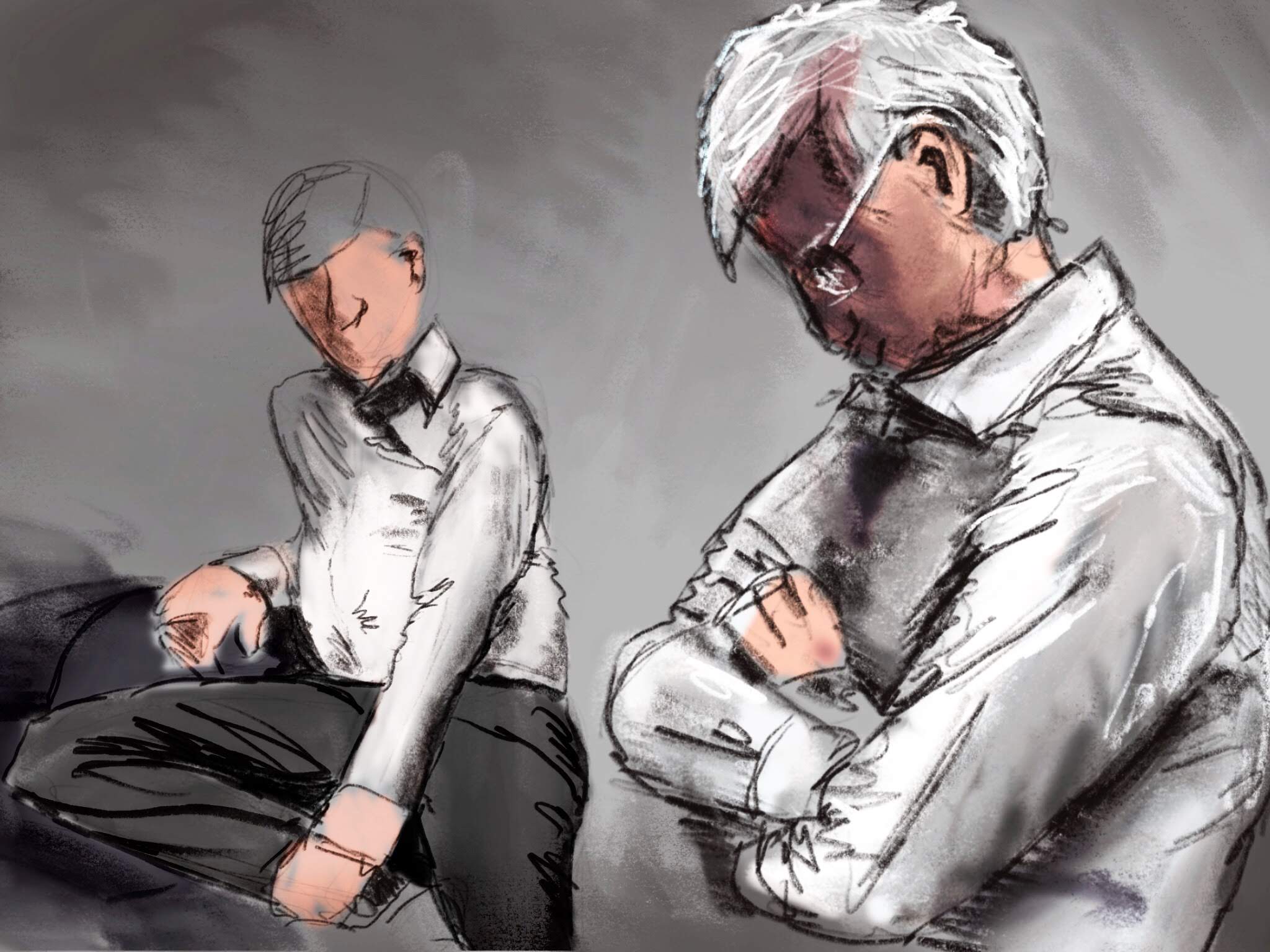 Soft drawing of a tree in a park